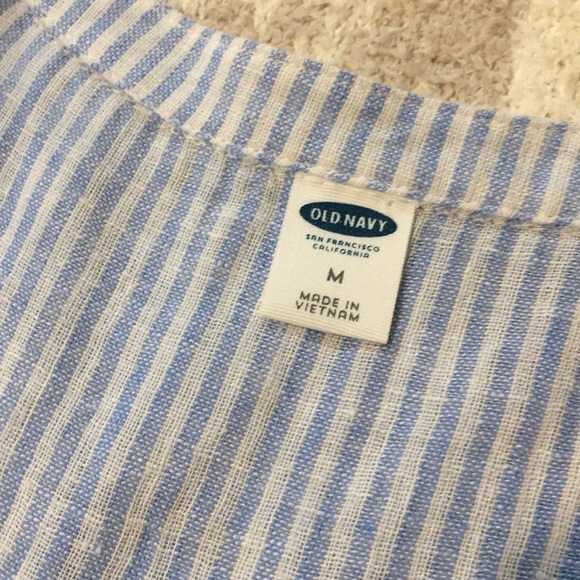 Old Navy White and Blue Stripe Button Down Tank - Picture 6 of 8